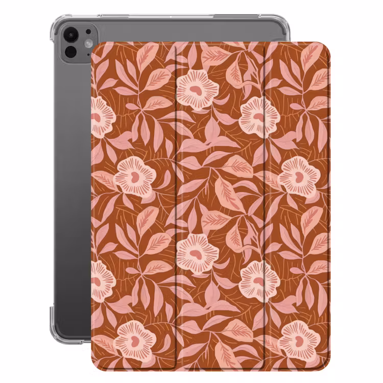 iPad-Hülle - Muster - Blätter - Terrakotta — 1