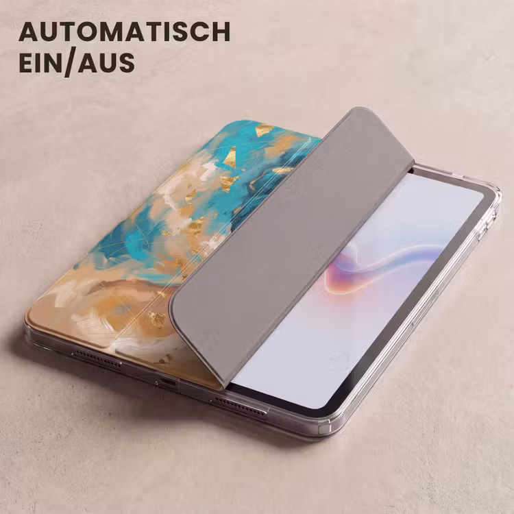 iPad-Hülle - Porträt - Frau - Gemälde - Blau - Gold - Ausdrucksstark — 5