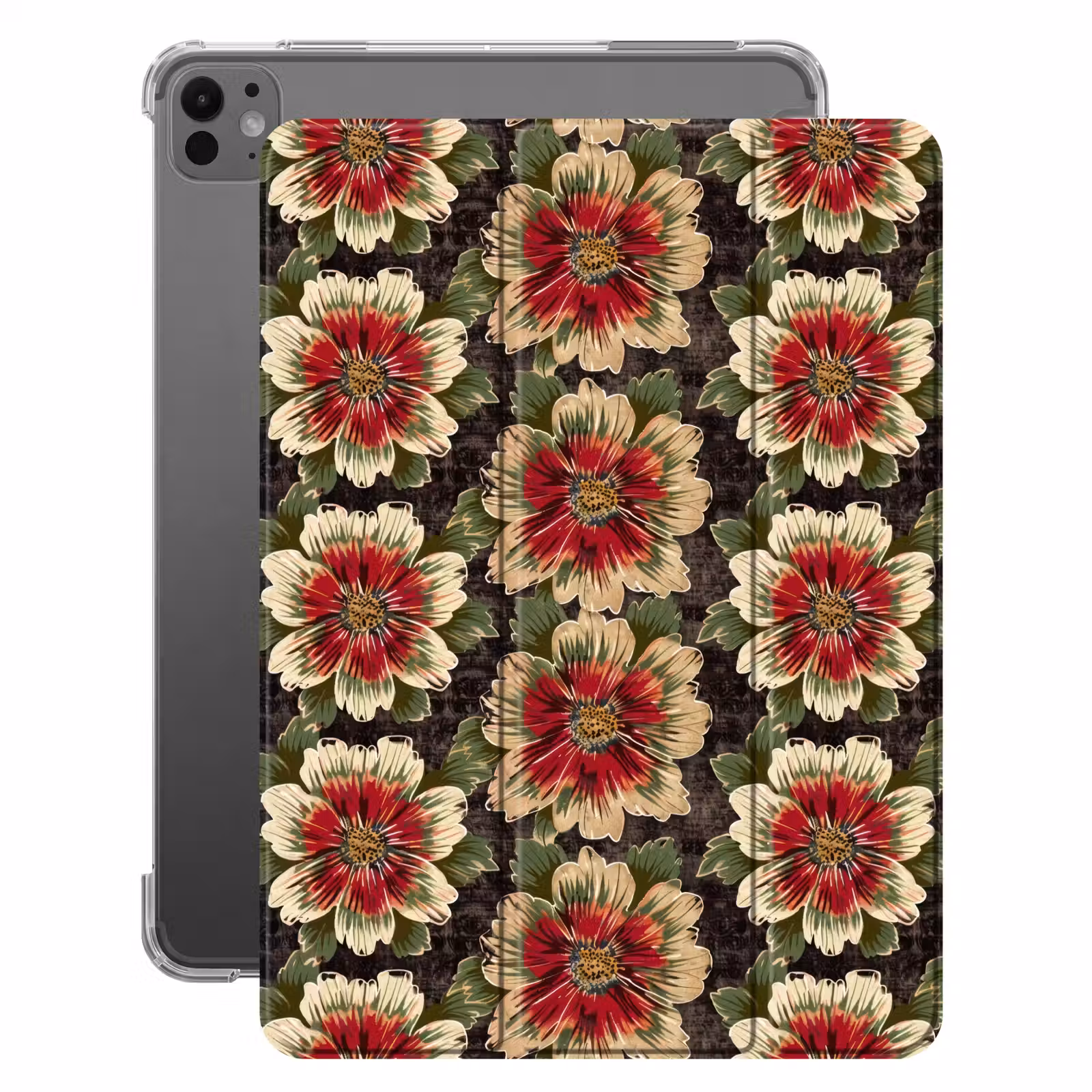 iPad-Hülle - Blumen - Klassisch - Muster - Rot — 1