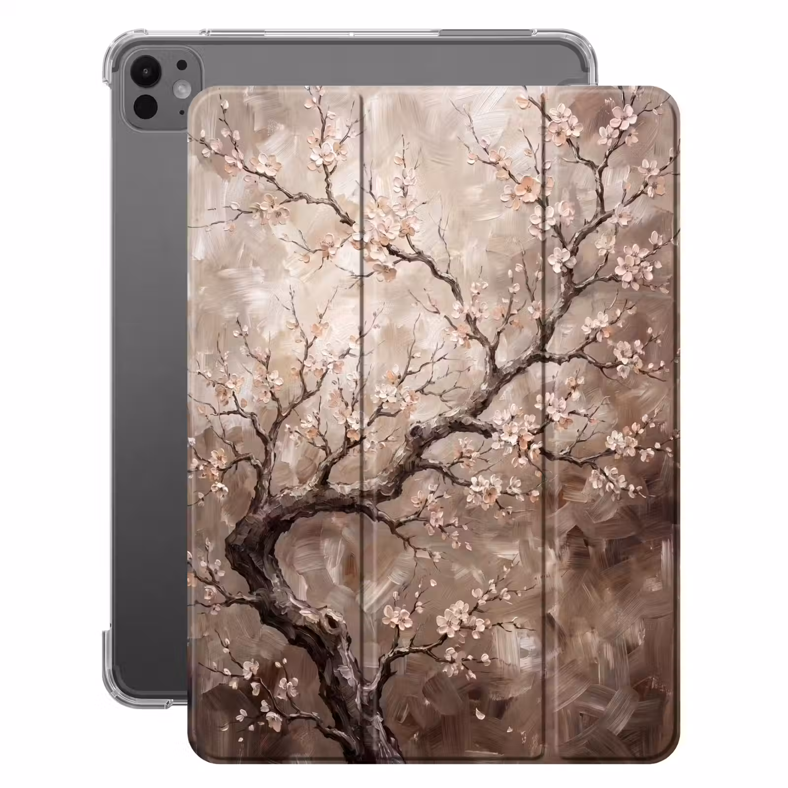 iPad-Hülle - Blüte - Zweige - Gemälde - Beige - Gelassenheit — 1