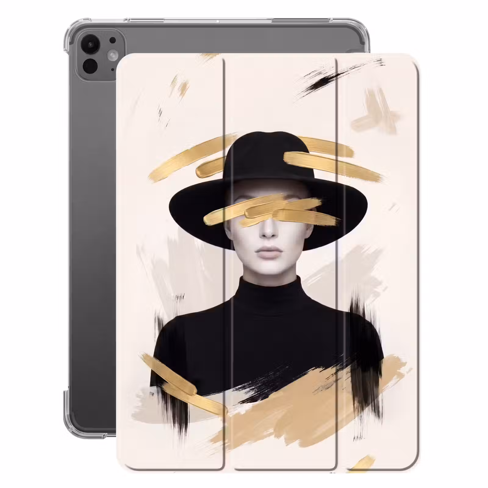 iPad-Hülle - Frau - Porträt - Modern - Gold - Kunst — 1