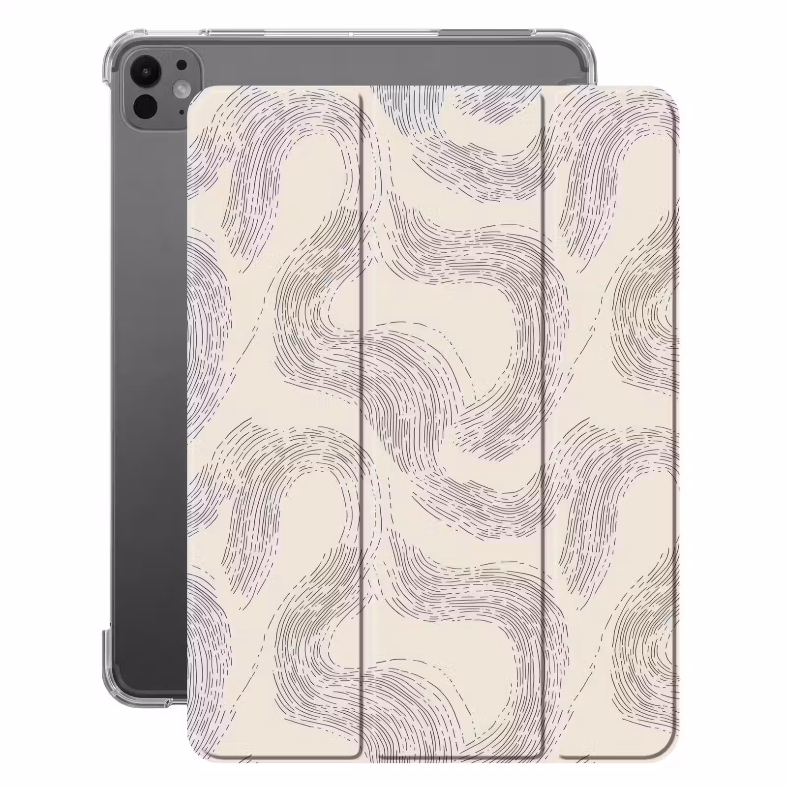 iPad-Hülle - Linien - Muster - Beige - Minimalistisch — 1
