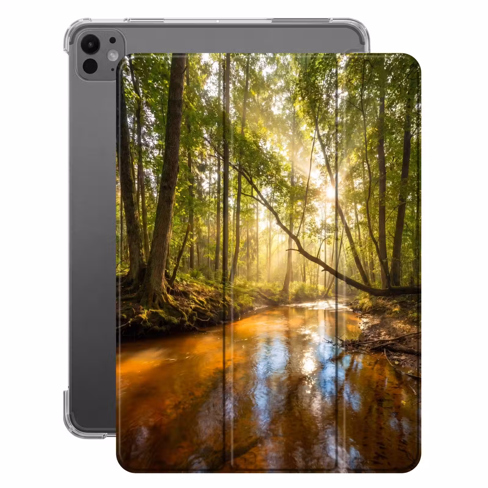 iPad-Hülle - Wald - Bach - Sonnenlicht - Natur - Grün — 1