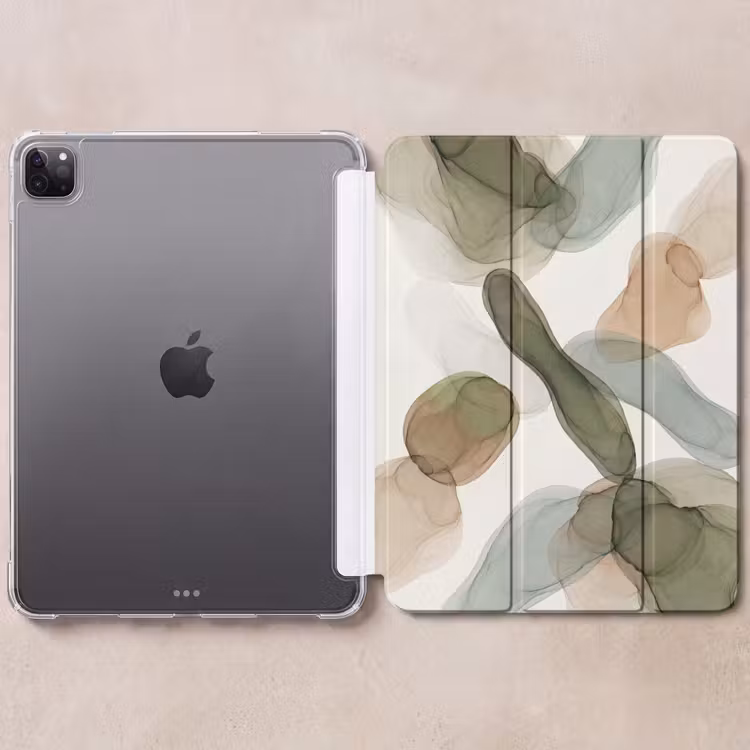 iPad-Hülle - Abstrakt - Formen - Modern - Kunst - Grün - Braun — 6