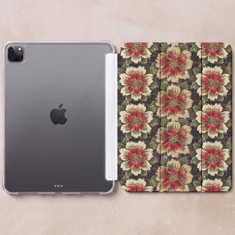 iPad-Hülle - Blumen - Klassisch - Muster - Rot — 6