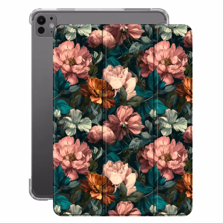 iPad-Hülle - Blumen - Landschaftlich - Muster - Rosa — 1