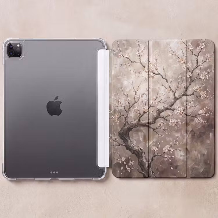 iPad-Hülle - Blüte - Zweige - Gemälde - Beige - Gelassenheit — 6