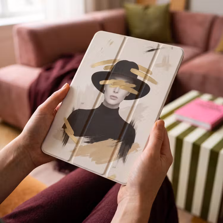 iPad-Hülle - Frau - Porträt - Modern - Gold - Kunst — 4