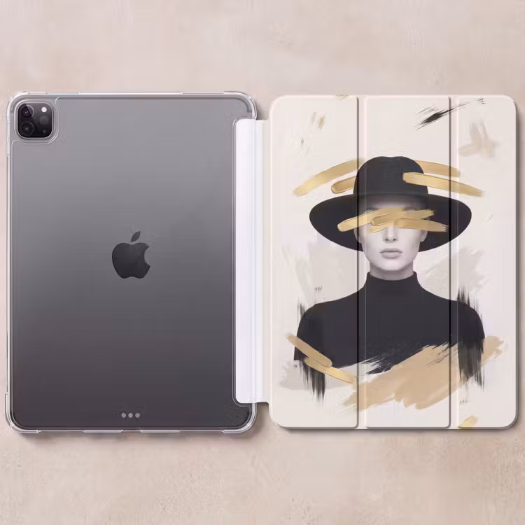 iPad-Hülle - Frau - Porträt - Modern - Gold - Kunst — 6