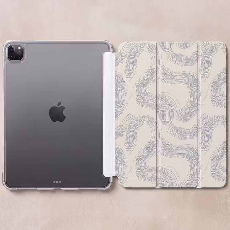 iPad-Hülle - Linien - Muster - Beige - Minimalistisch — 6
