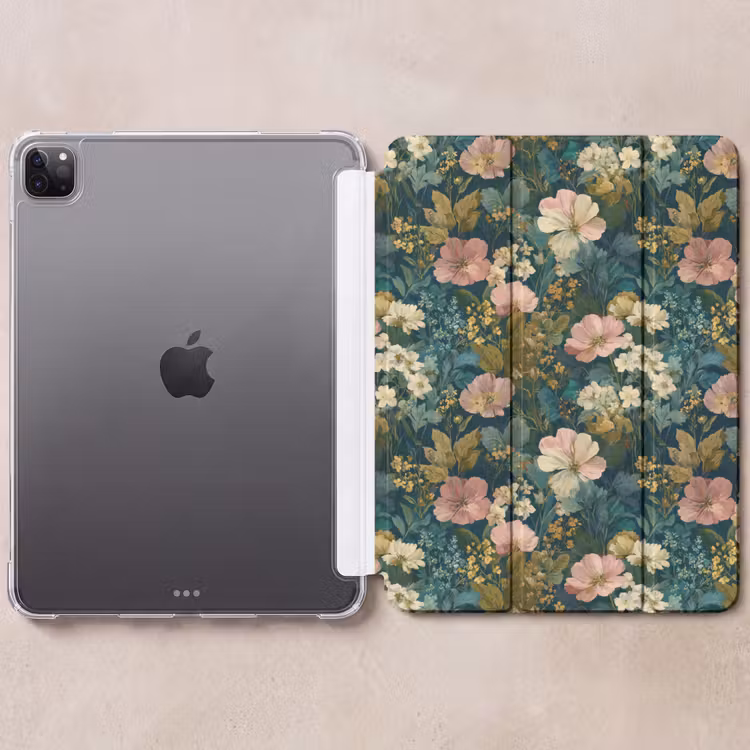 iPad-Hülle - Wilde Blumen - Botanisch - Gemustert - Rosa - Romantisch — 6