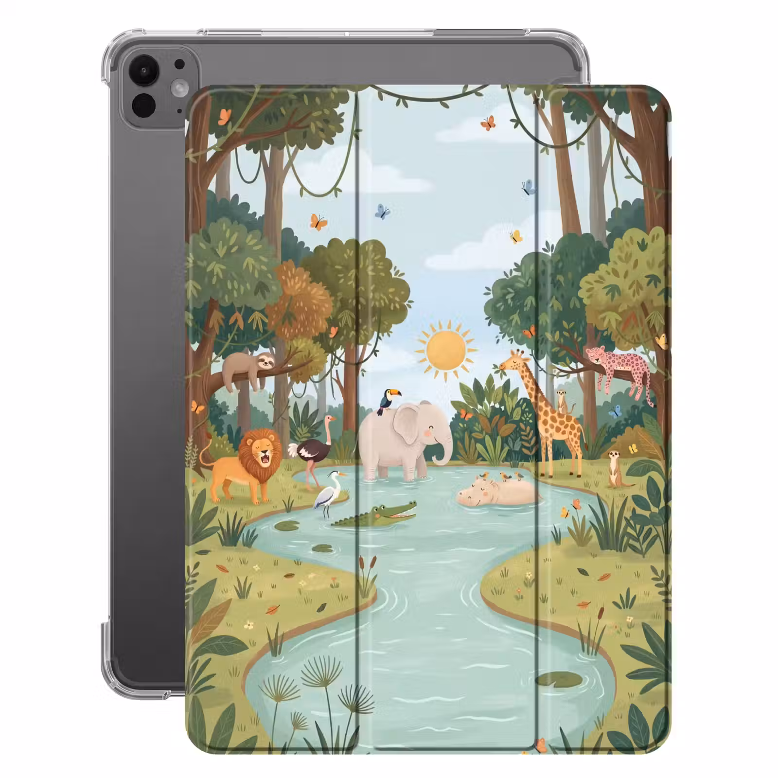 iPad-Hülle - Dschungel - Oase - Tiere - Farbenfroh — 1