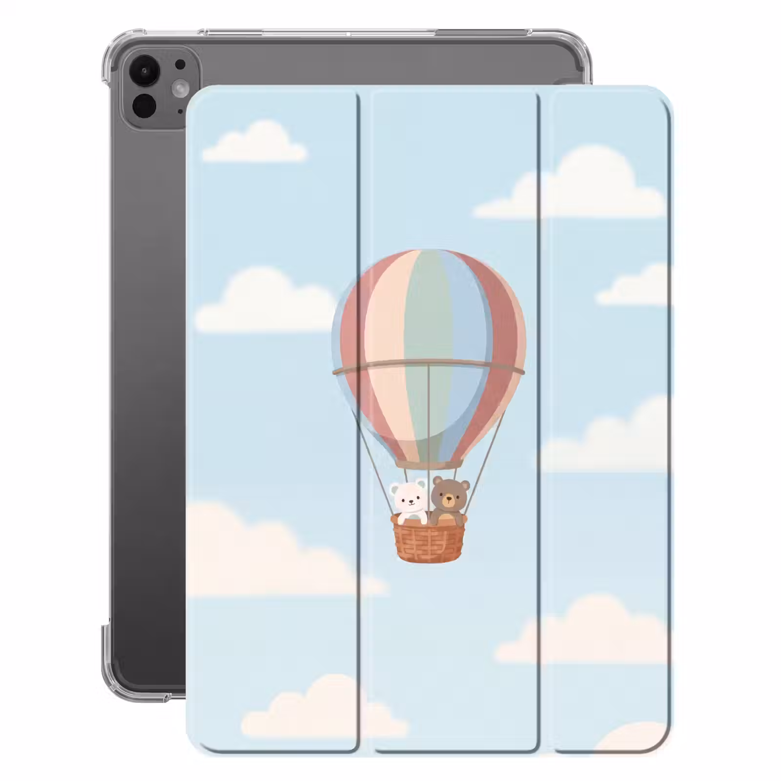 iPad-Hülle - Heißluftballon - Bären - Pastell — 1