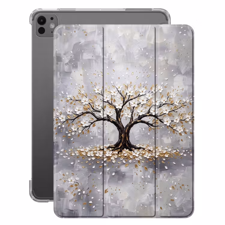 iPad-Hülle - Baum - Blumen - Natur - Abstrakt - Weiß — 1