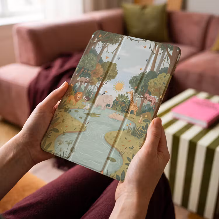 iPad-Hülle - Dschungel - Oase - Tiere - Farbenfroh — 4
