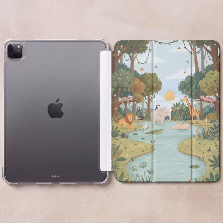 iPad-Hülle - Dschungel - Oase - Tiere - Farbenfroh — 6