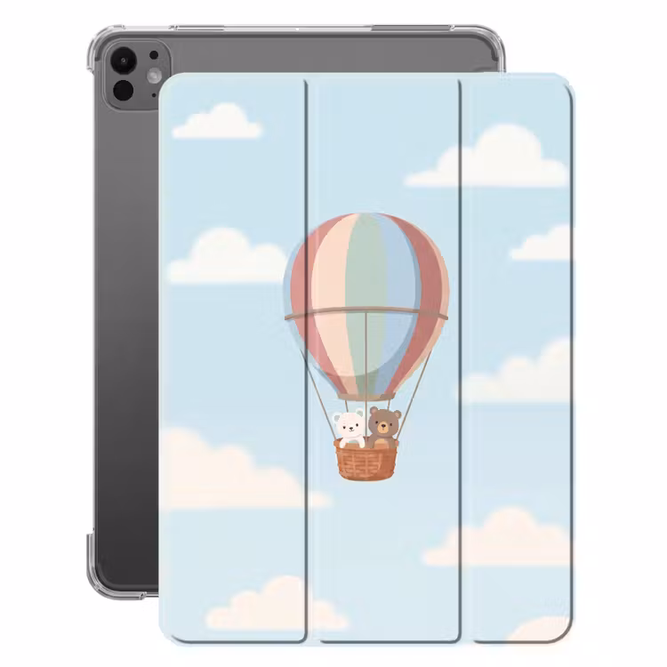 iPad-Hülle - Heißluftballon - Bären - Pastell — 1