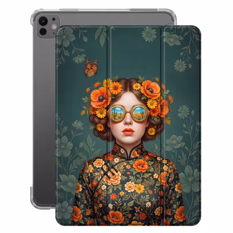 iPad-Hülle - Porträt - Frau - Farbenfroh - Ausdrucksstark — 1