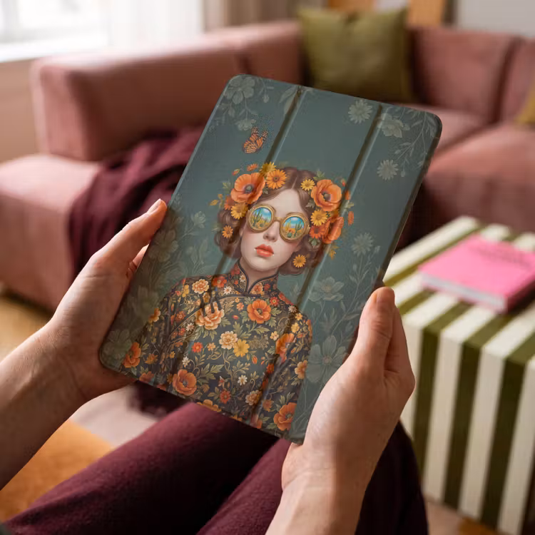 iPad-Hülle - Porträt - Frau - Farbenfroh - Ausdrucksstark — 4