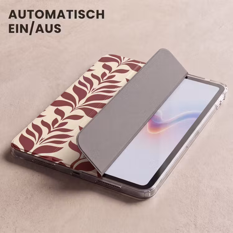iPad-Hülle - Abstrakt - Blätter - Burgunderrot — 5