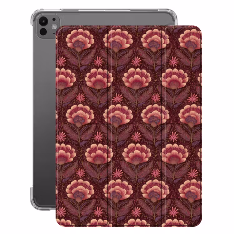 iPad-Hülle - Blumen - Fächer - Lila — 1