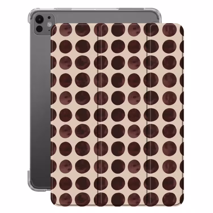 iPad-Hülle - Polka dots - Muster - Braun — 1