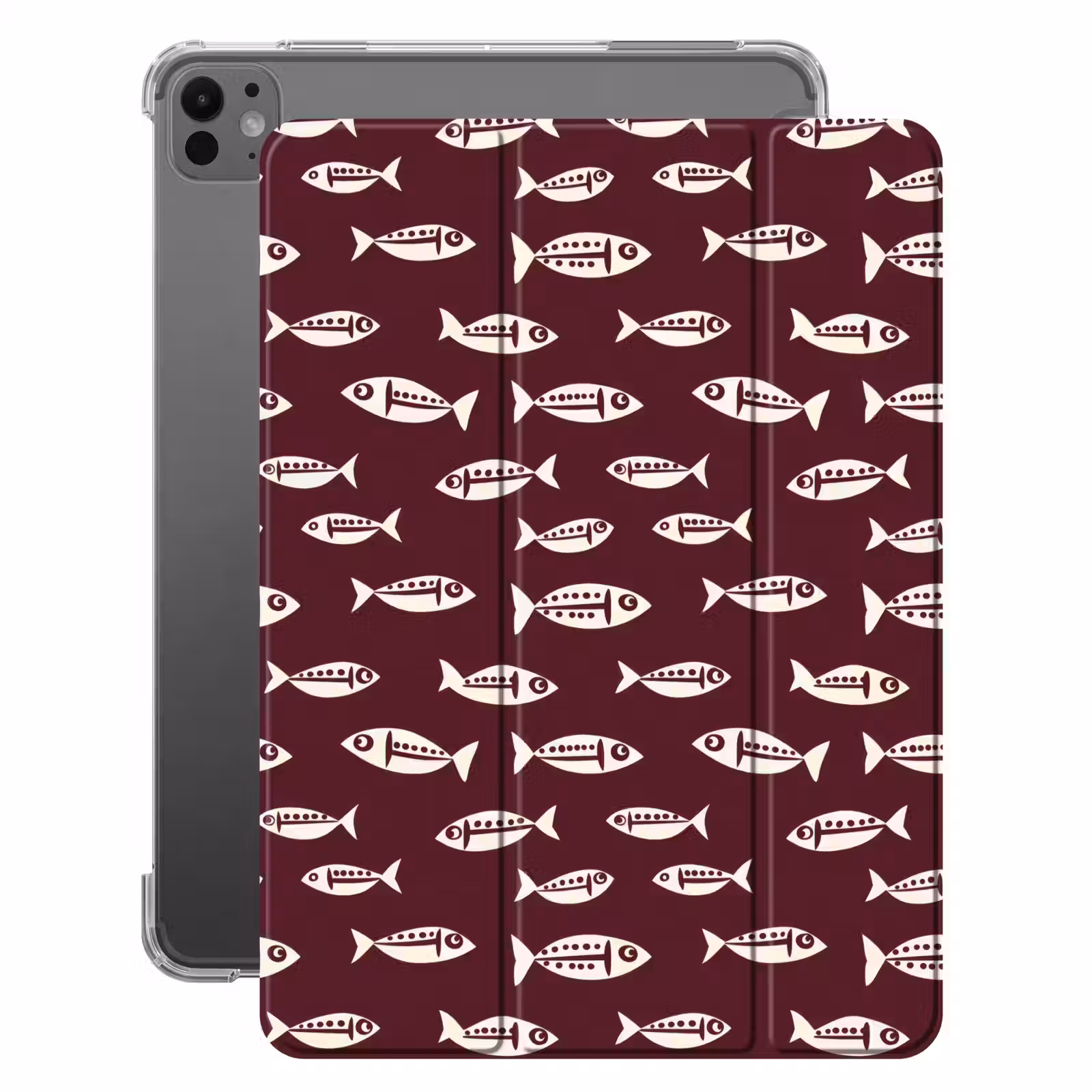 iPad-Hülle - Fisch - Grafik - Muster - Dunkel — 1
