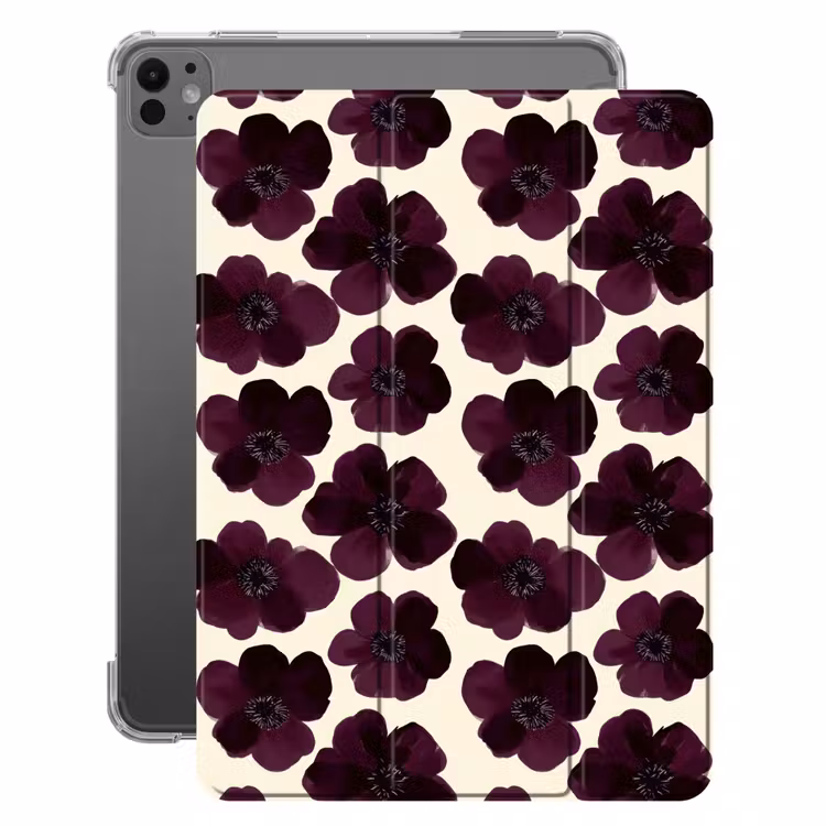 iPad-Hülle - Blumen - Aquarell - Lila — 1