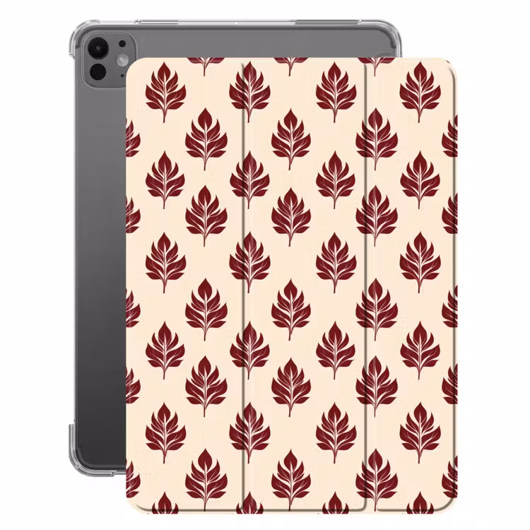 iPad-Hülle - Botanisch - Muster - Bordeaux — 1