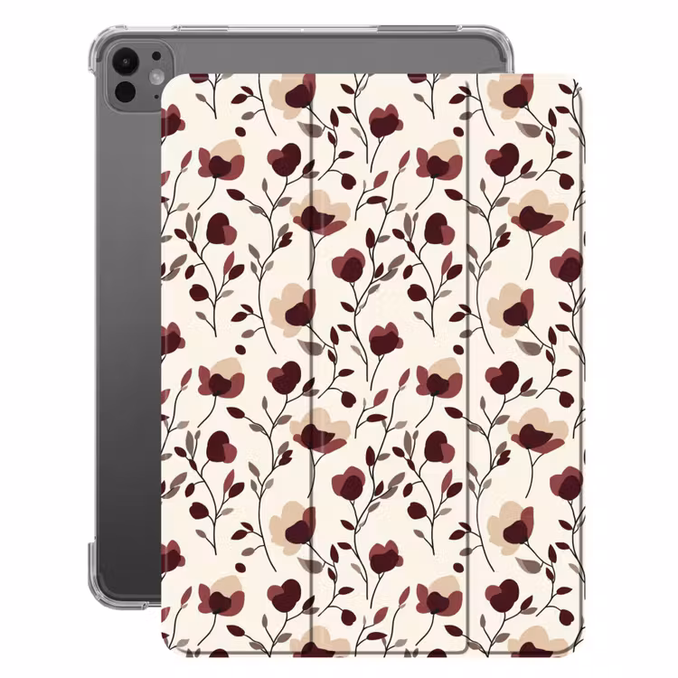 iPad-Hülle - Blumen - Botanisch - Bordeaux — 1