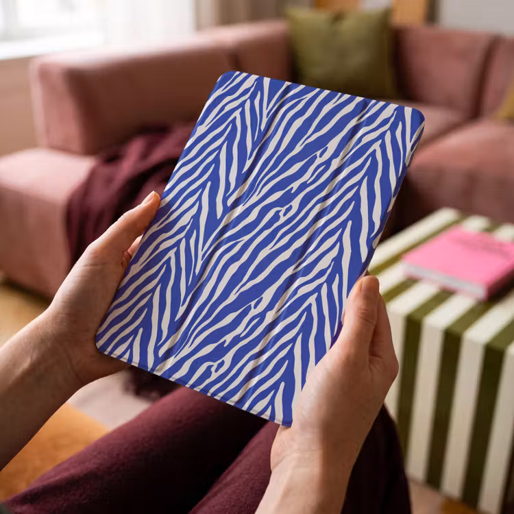 iPad-Hülle - Zebra - Muster - Kobalt - Blau — 4