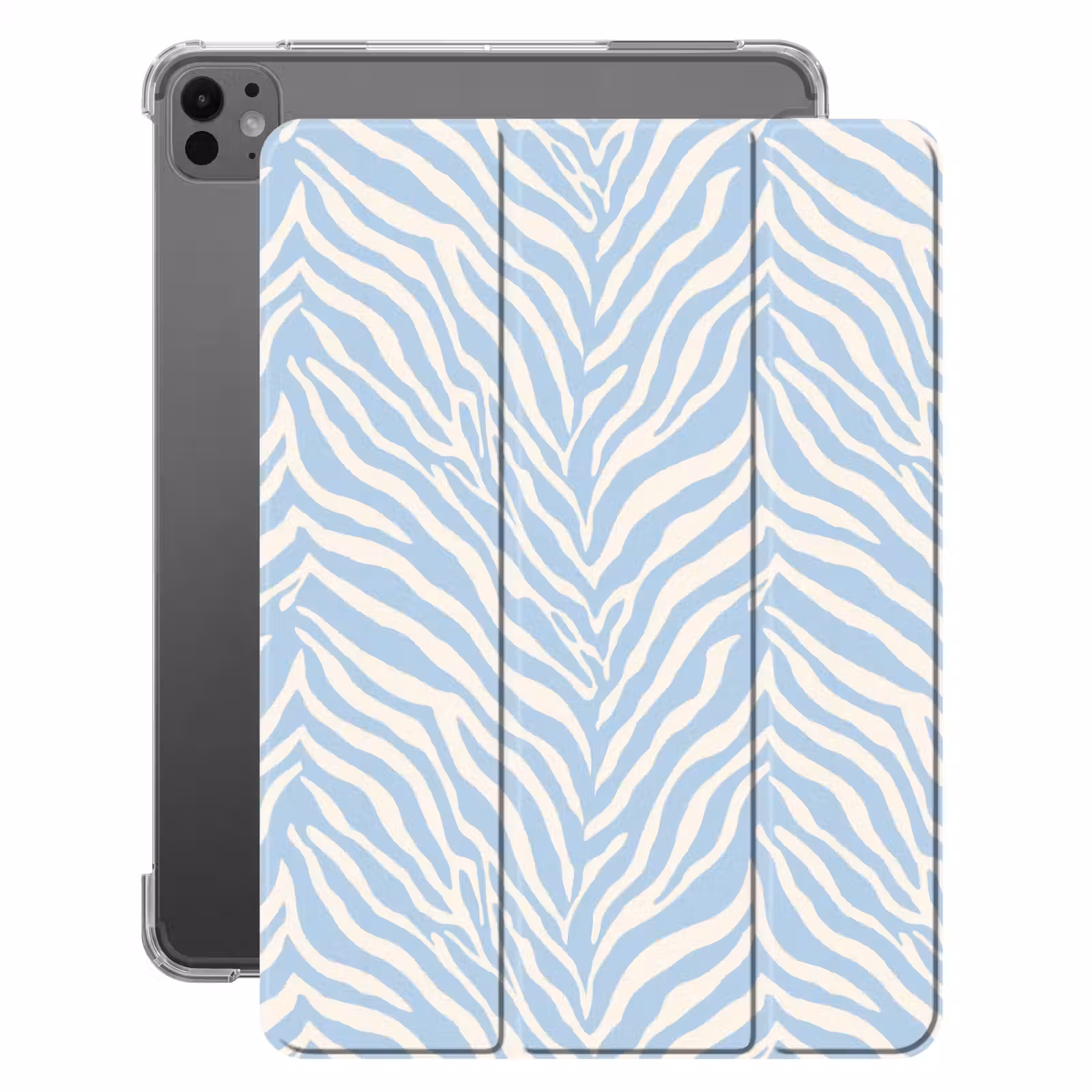iPad-Hülle - Zebra - Motiv - Blau - Weiß — 1