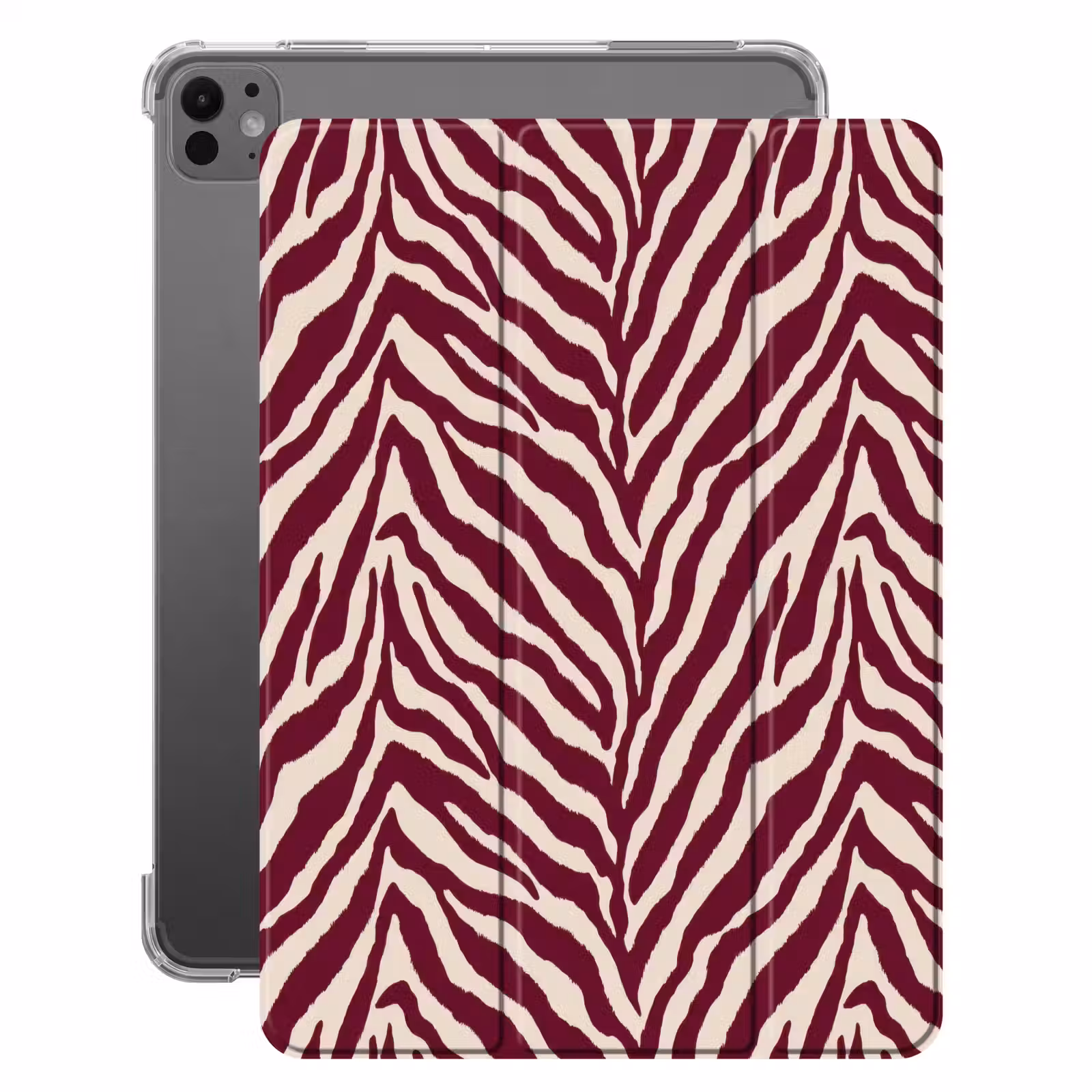 iPad-Hülle - Zebra - Motiv - Bordeaux - Rot — 1