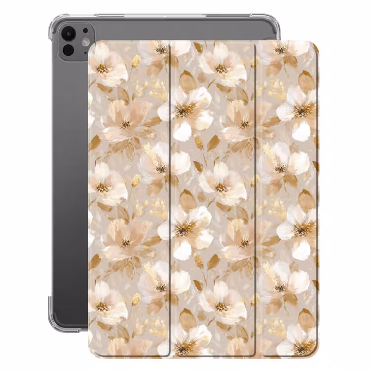 iPad-Hülle - Blumen - künstlerisch - Gold — 1