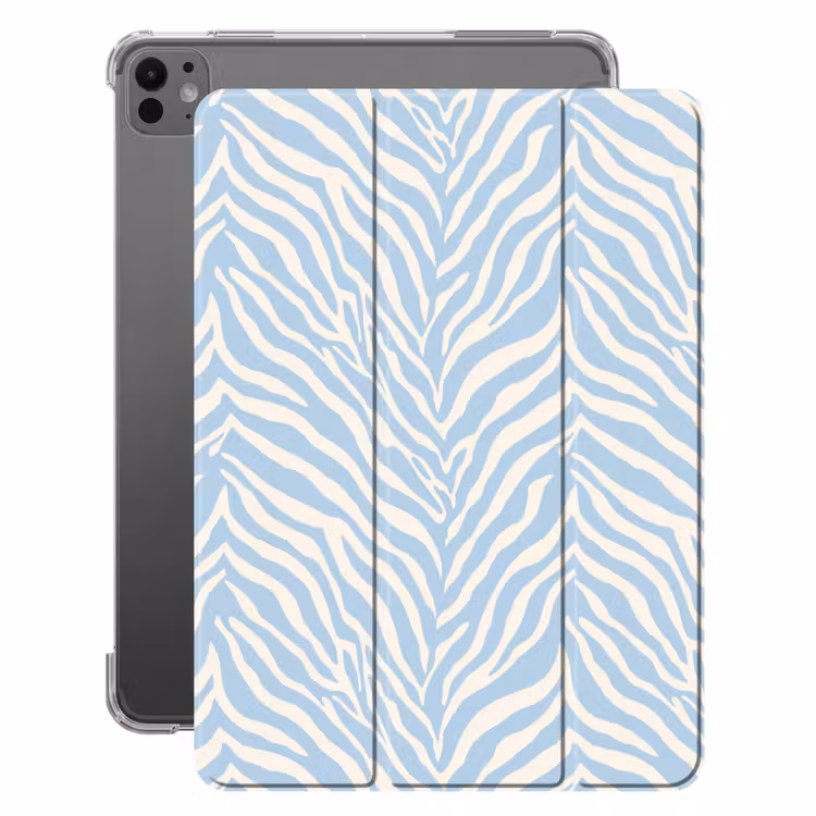 iPad-Hülle - Zebra - Motiv - Blau - Weiß — 1