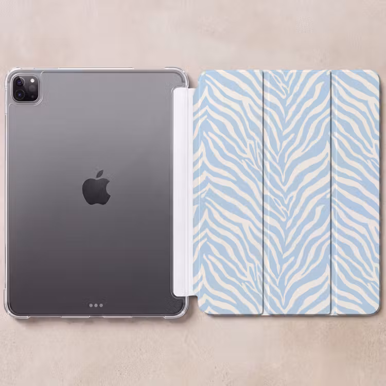 iPad-Hülle - Zebra - Motiv - Blau - Weiß — 6