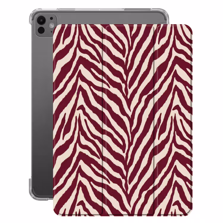 iPad-Hülle - Zebra - Motiv - Bordeaux - Rot — 1