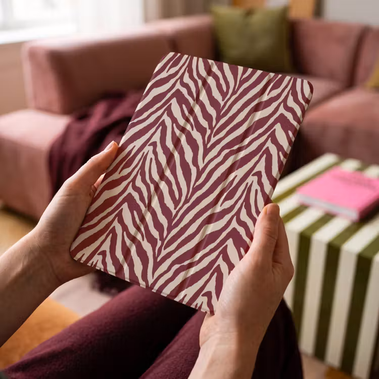 iPad-Hülle - Zebra - Motiv - Bordeaux - Rot — 4