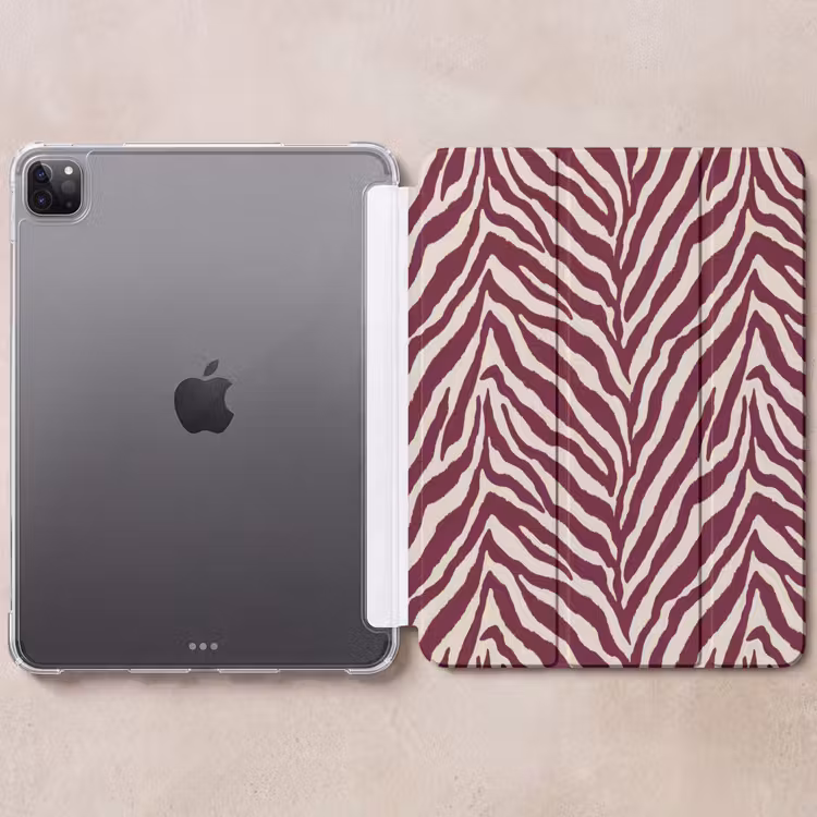iPad-Hülle - Zebra - Motiv - Bordeaux - Rot — 6