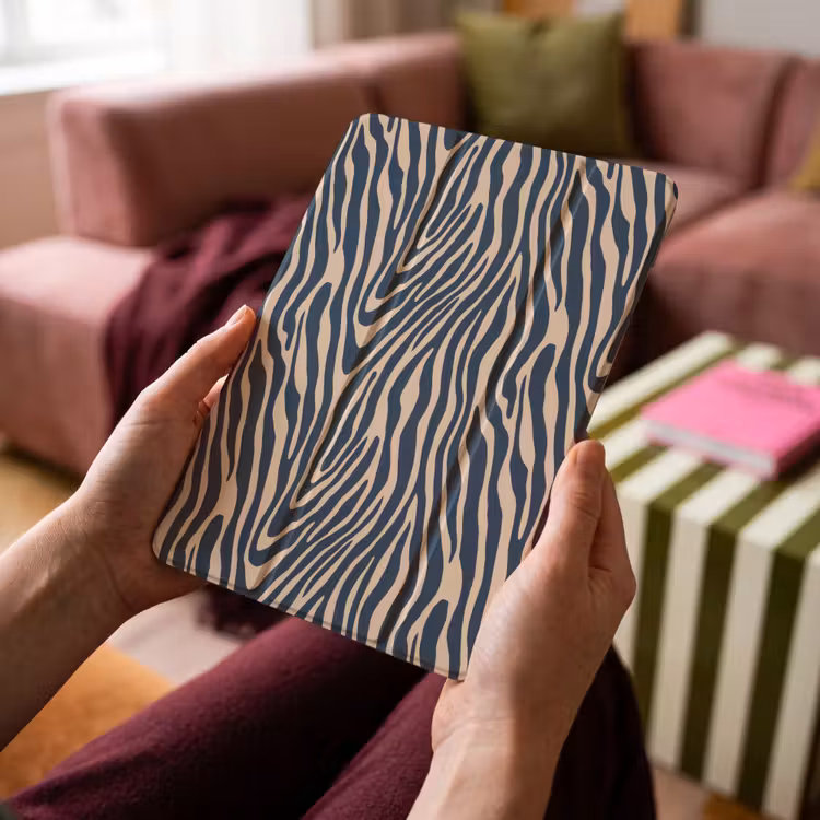 iPad-Hülle - Zebra - Muster - Blau - Beige — 4