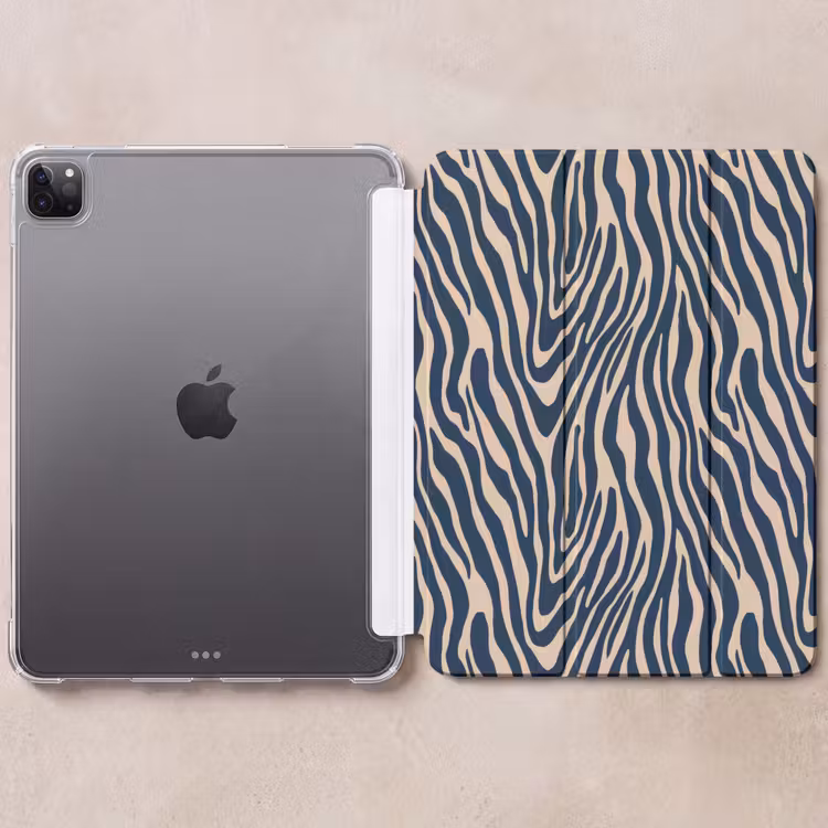 iPad-Hülle - Zebra - Muster - Blau - Beige — 6