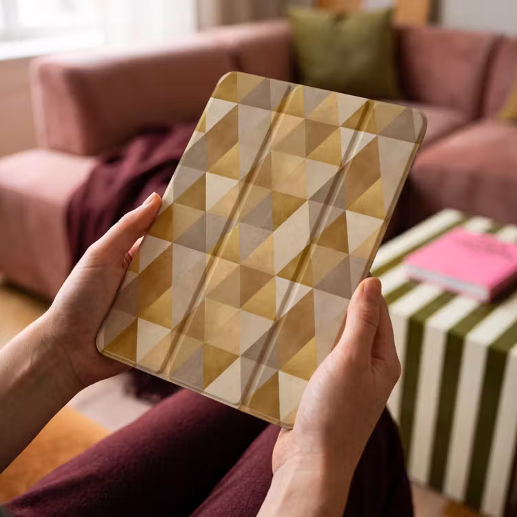 iPad-Hülle - Geometrisch - Dreieck - Gold — 4