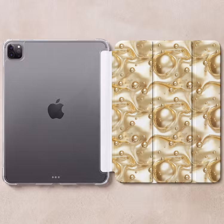 iPad-Hülle - Flüssigkeit - Tropfen - Gold — 6