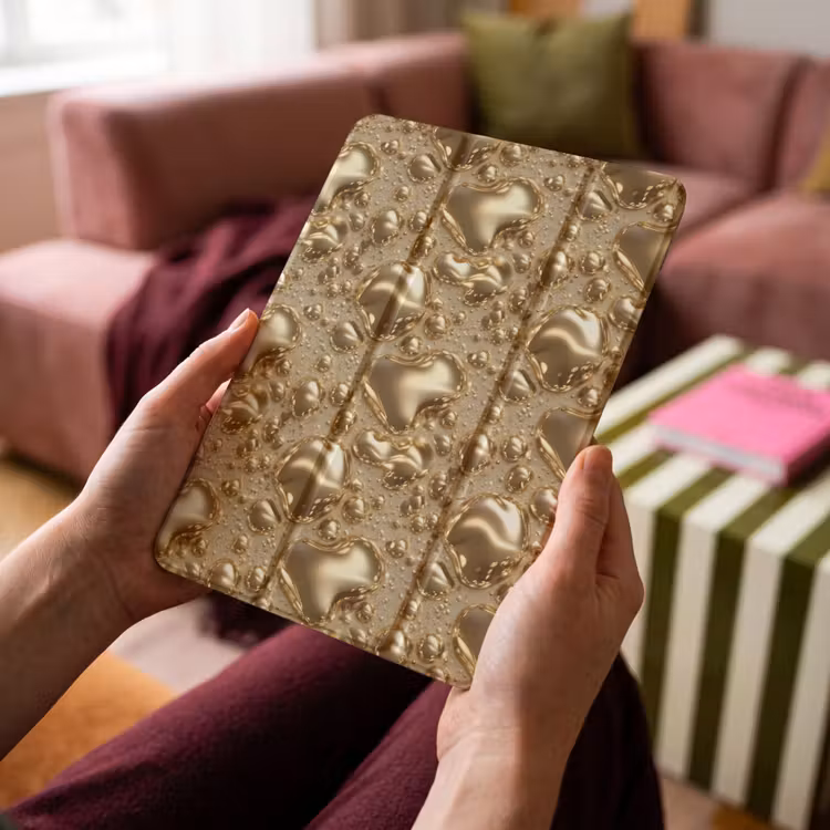 iPad-Hülle - Tröpfchen - Organisch - Gold — 4