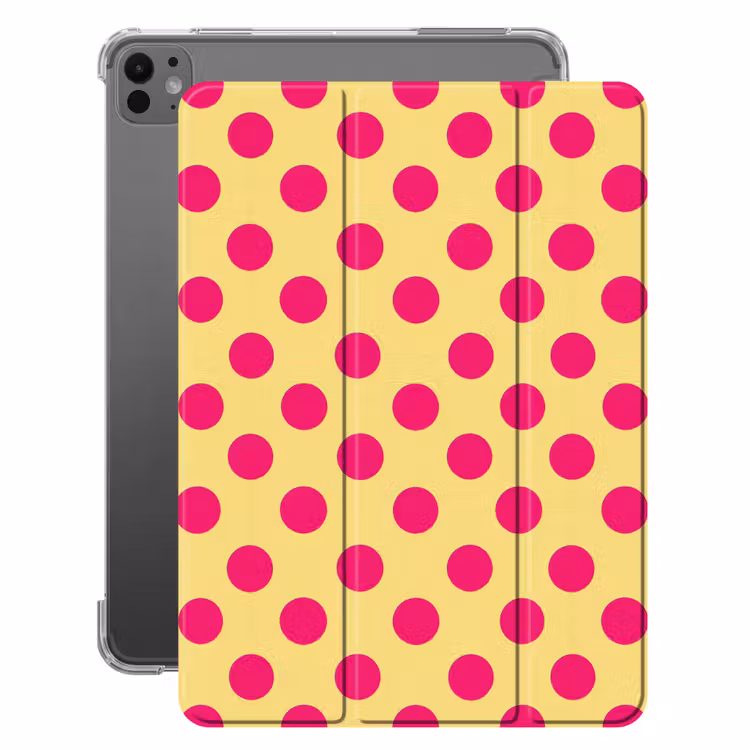 iPad-Hülle - Rosa - Tupfen - Gelb — 1
