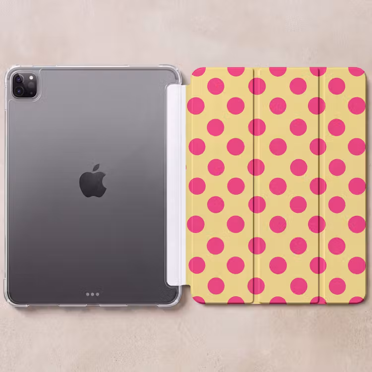 iPad-Hülle - Rosa - Tupfen - Gelb — 6