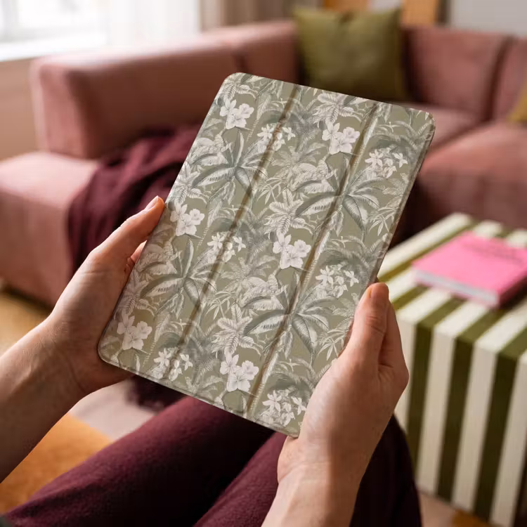 iPad-Hülle - Botanisch - Blumen - Grün — 4