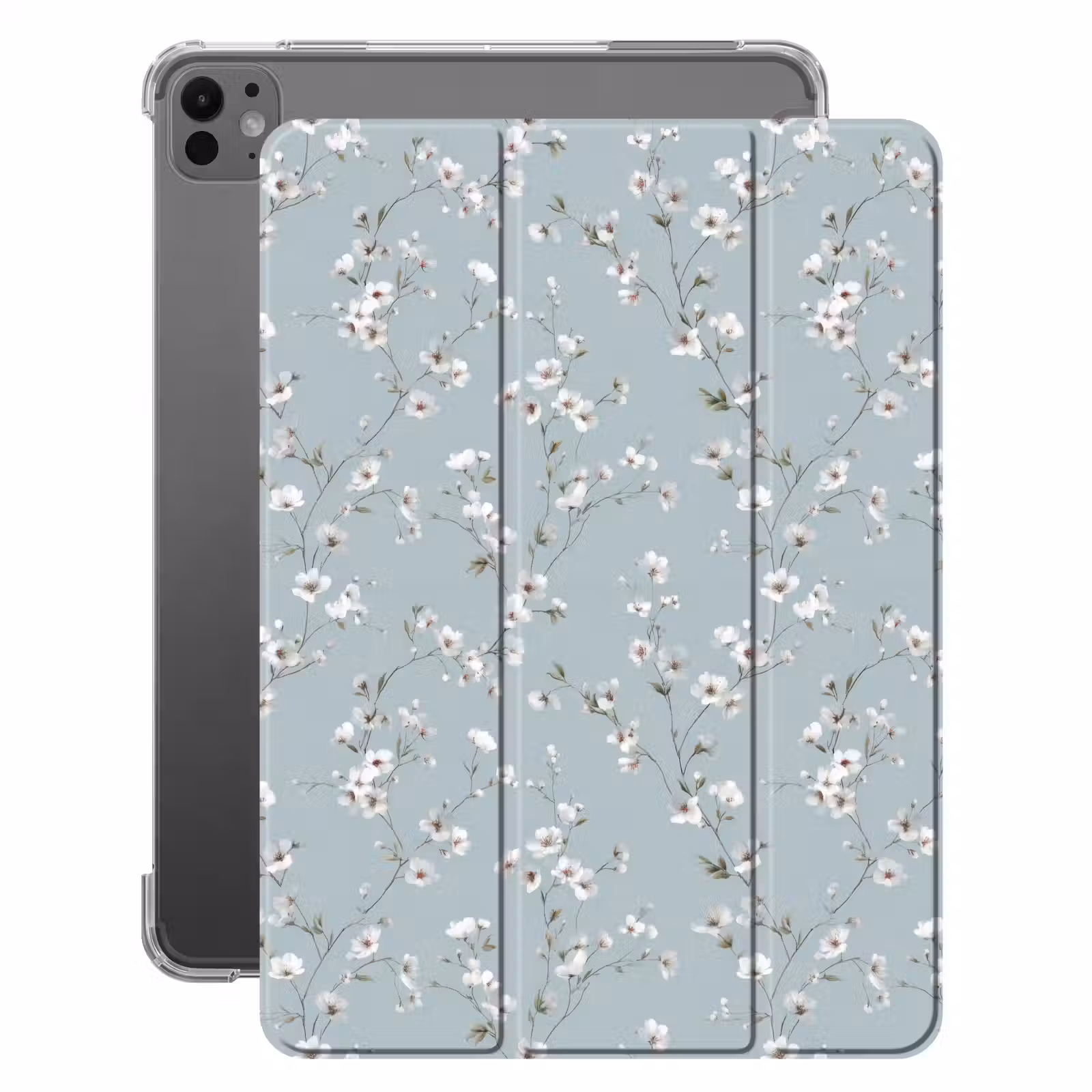 iPad-Hülle - Klassisch - Blumen - Blau — 1