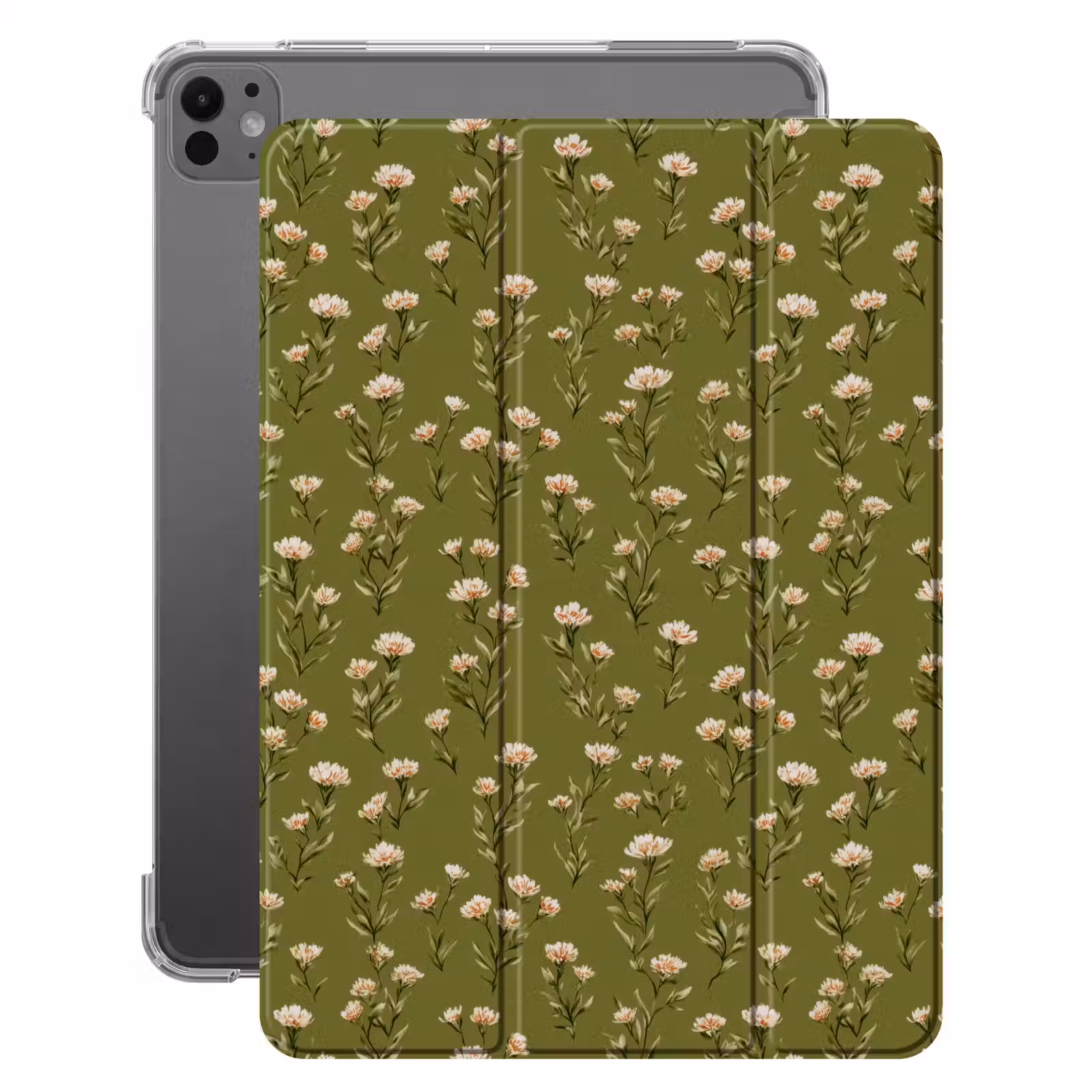 iPad-Hülle - Rustikal - Blumen - Grün — 1
