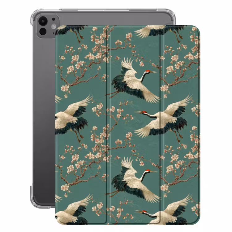 iPad-Hülle - Kirschblüte - Umstandsblumen - Grün — 1